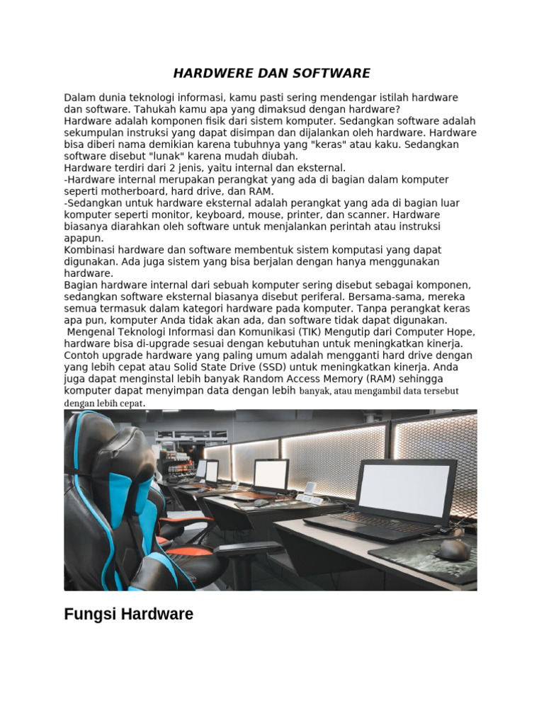 Memahami Hardware dan Software | PDF