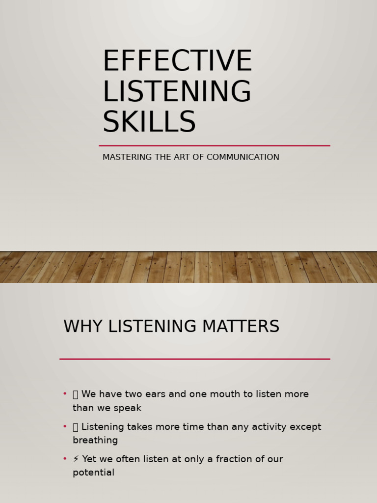 Master Effective Listening Skills | PDF