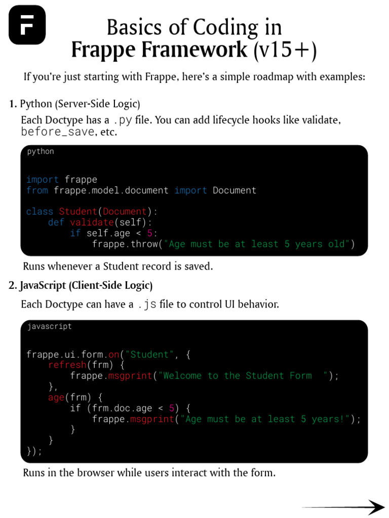 Frappe Framework Coding Basics Guide | PDF