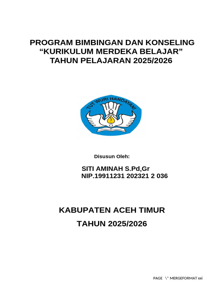 Program Bimbingan Konseling SMP 2025/2026 | PDF