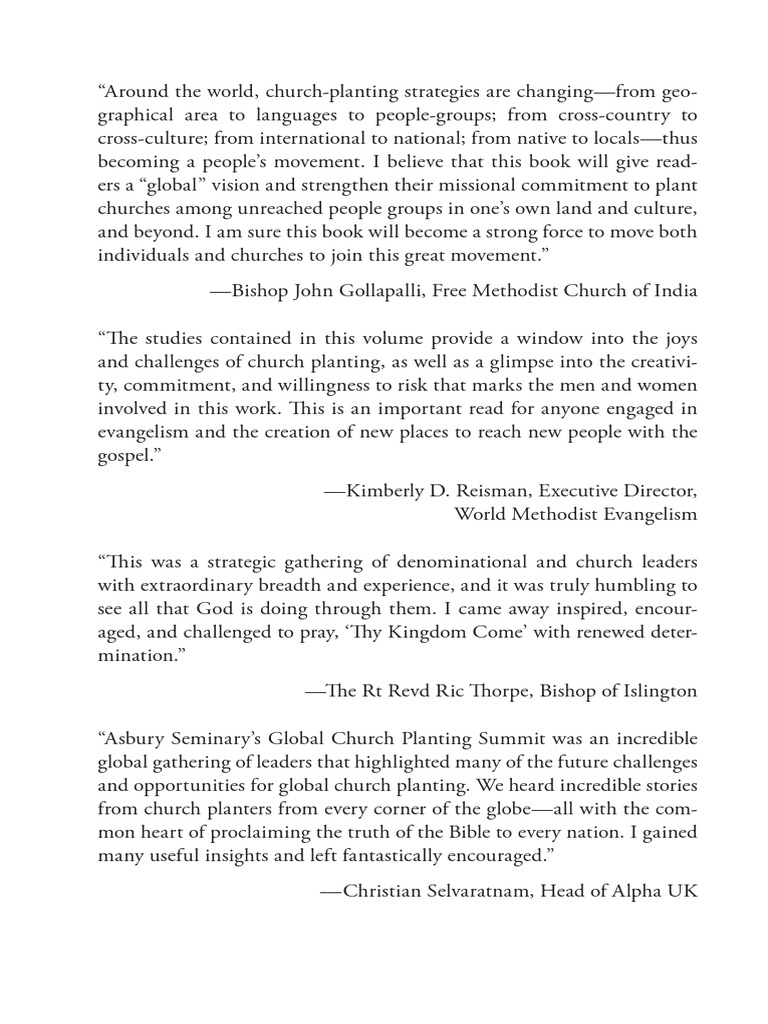 Global Church Planting Strategies | PDF | Christian Mission | Church ...