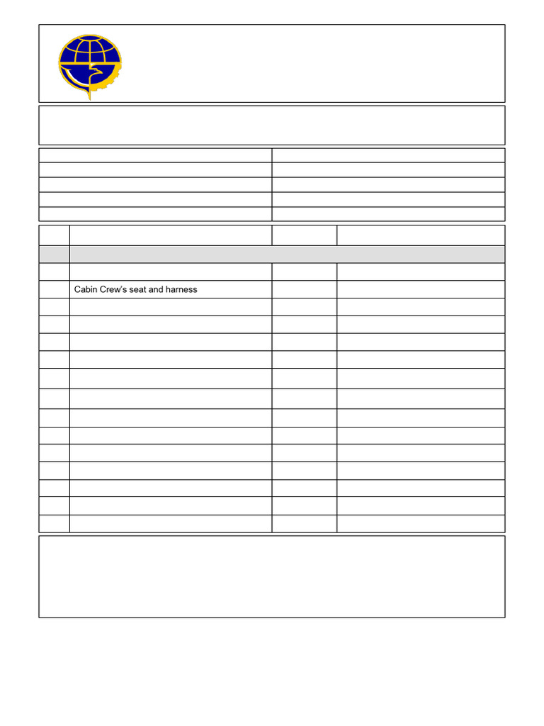DGCA Cabin Safety Ramp Inspection Form | PDF | Flight Attendant ...