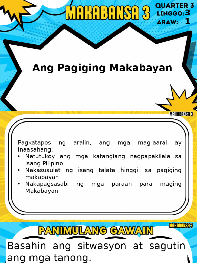 Makabansa w3q3 Day 1 | PDF