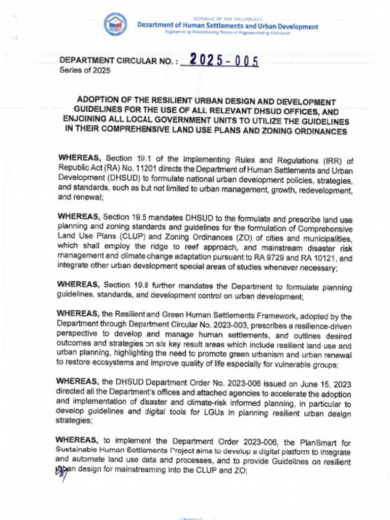 Department Circular No. 2025-005 - RUDD | PDF