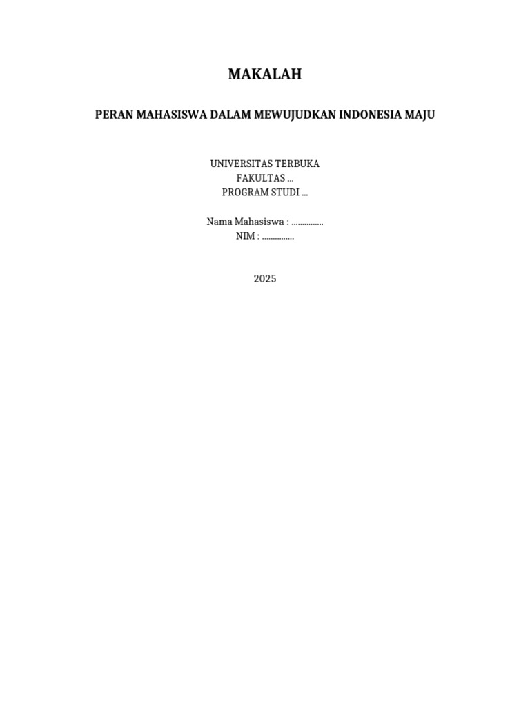 Template Makalah UT | PDF