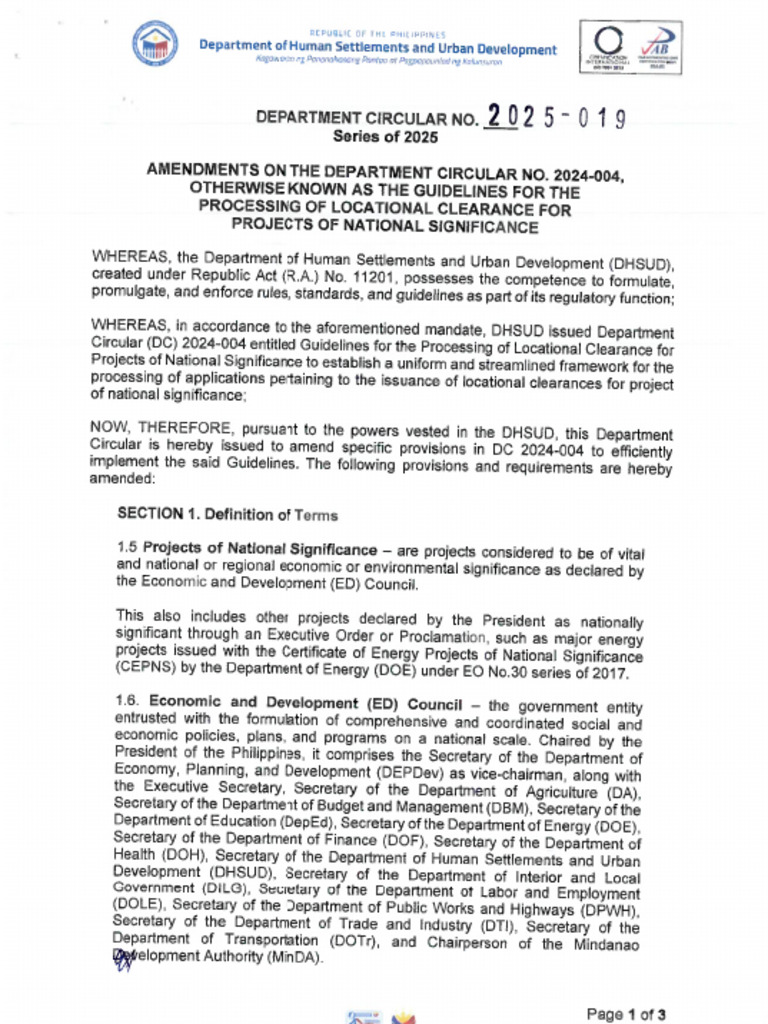 Department Circular No. 2025-019 | PDF