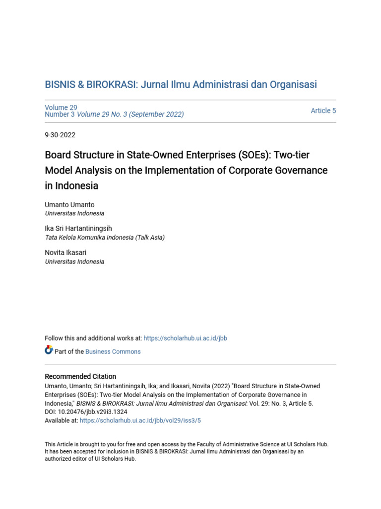 Two-Tier Board Governance in SOEs | PDF | State Owned Enterprise | Business