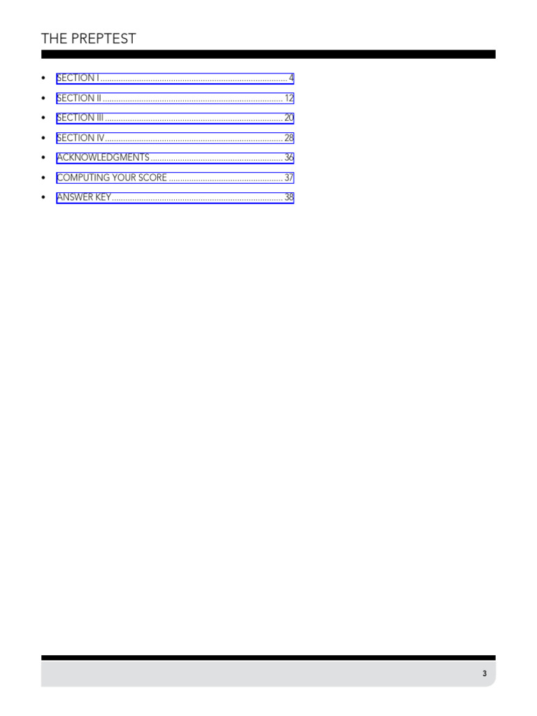 LSAT PrepTest Sections Overview | PDF