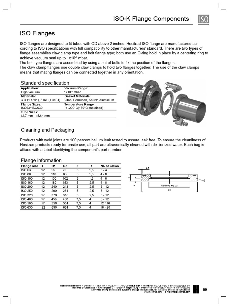 ISO-K Flange Components Overview | PDF | Plumbing | Mechanical Engineering