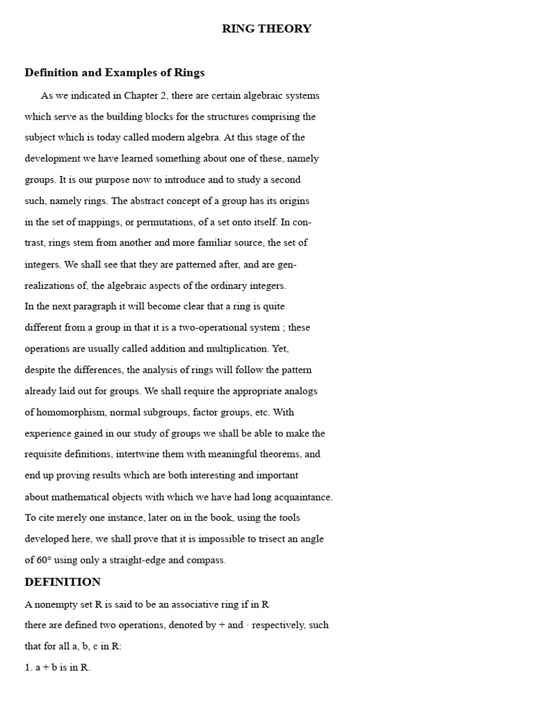 Understanding Associative Rings in Algebra | PDF | Group (Mathematics ...