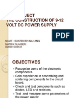 The Construction of 9-12 Volt DC Power Supply