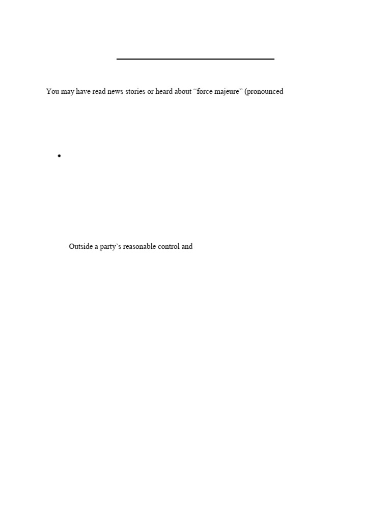 Understanding Force Majeure Clauses | PDF | Common Law | Private Law