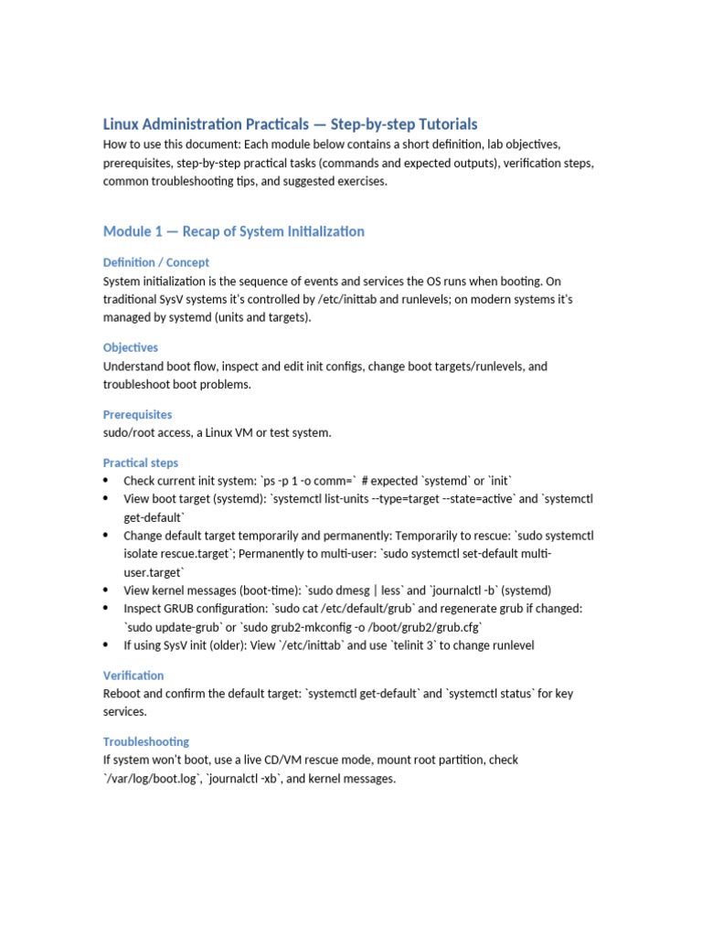 Linux Admin Practical Tutorials Guide | PDF | Firewall (Computing ...