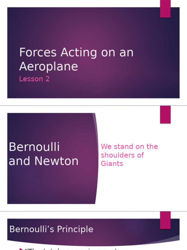 Lesson 2 - Forces Acting On An Airplane | PDF | Lift (Force) | Force