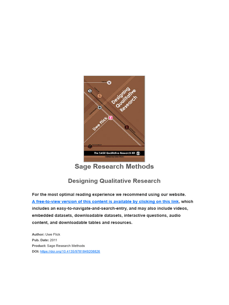 Designing Qualitative Research Methods | PDF | Qualitative Research ...