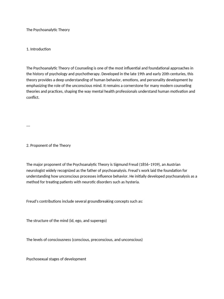 Understanding Psychoanalytic Theory | PDF | Psychoanalysis | Psychotherapy