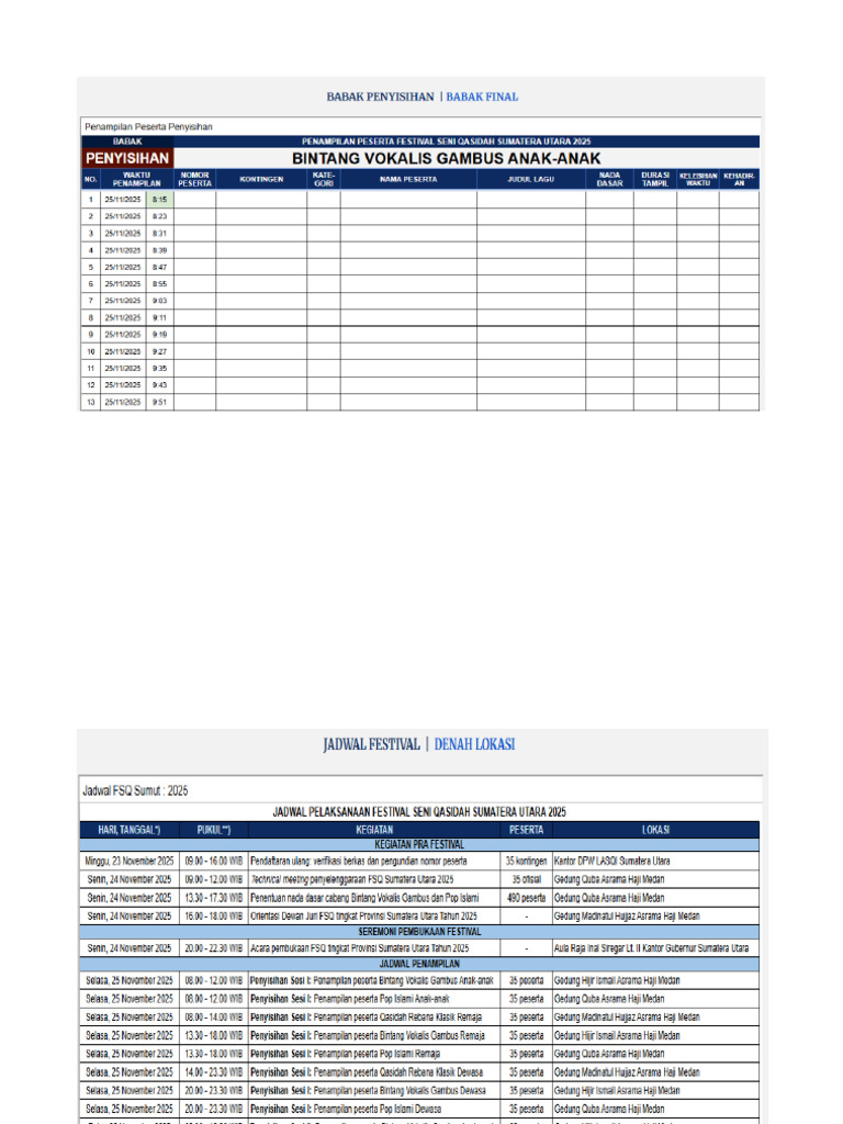 Jadwal FSQ | PDF