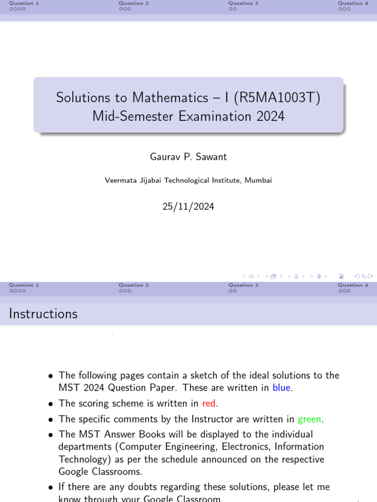 MST 2024 Solutions | PDF