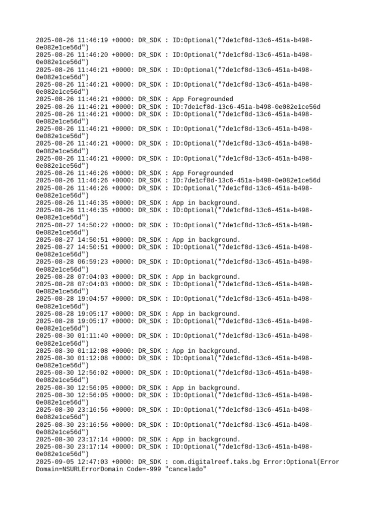 DR_SDK App Background Activity Log | PDF