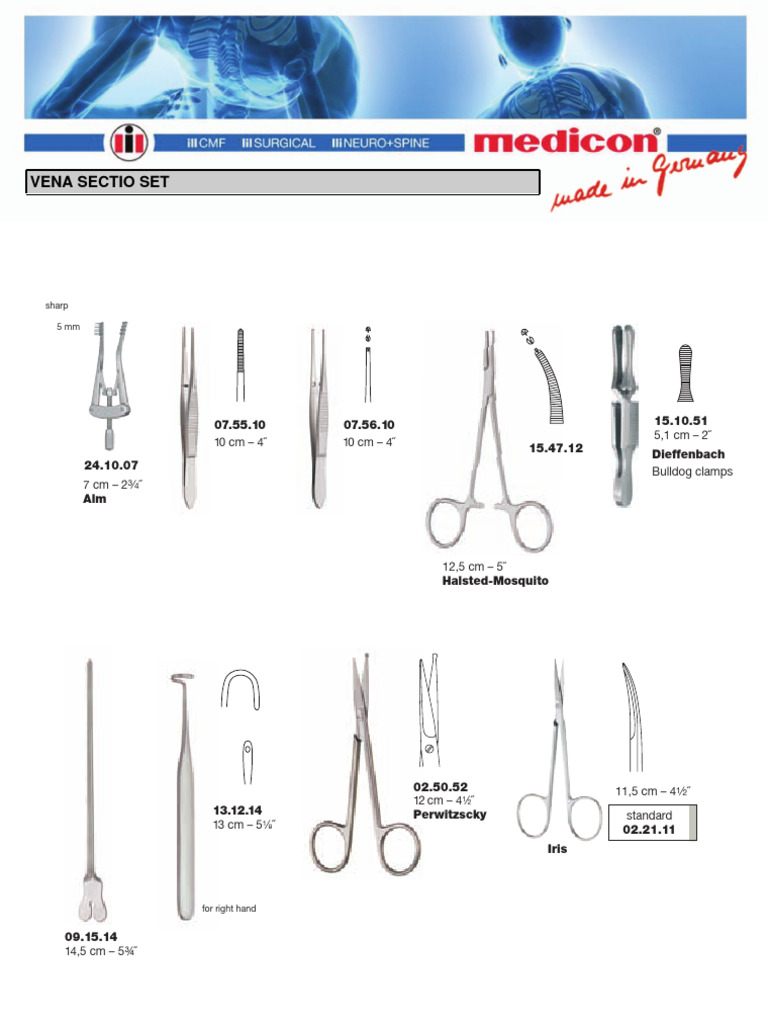 Surgical Instrument Size Reference Guide | PDF