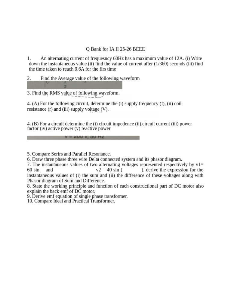 q Bank for Ia 2 25-26 Beee | PDF
