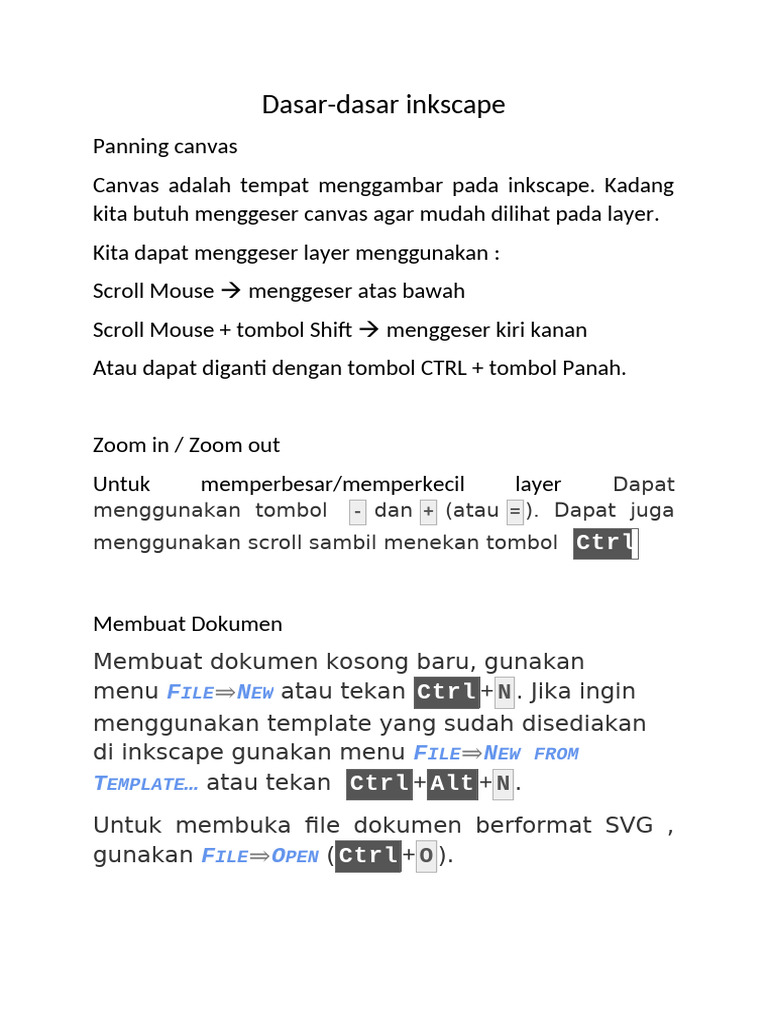 Panduan Dasar Menggunakan Inkscape | PDF