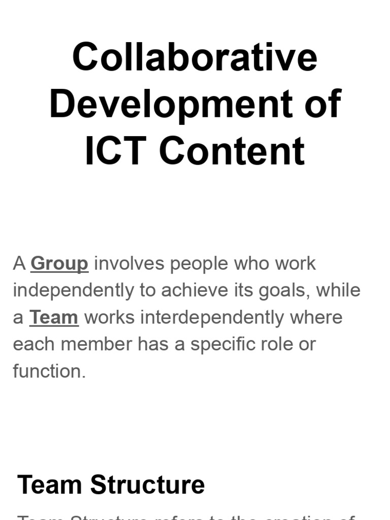 Collaborative ICT Content Development Guide | PDF