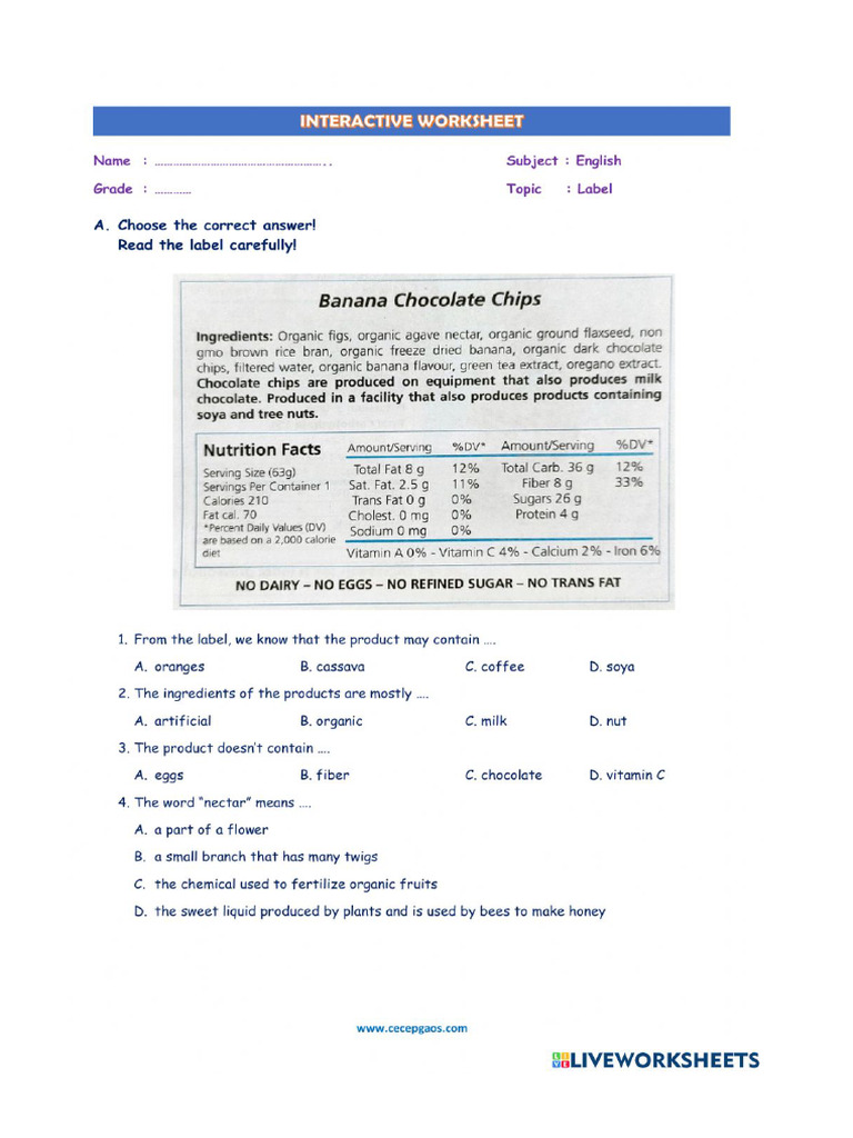 Worksheet 2117034 | PDF