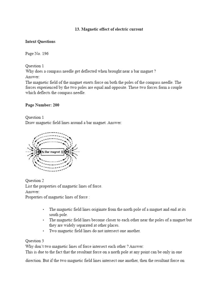 Magnetic Effects of Electric Current Explained | PDF | Magnetic Field ...
