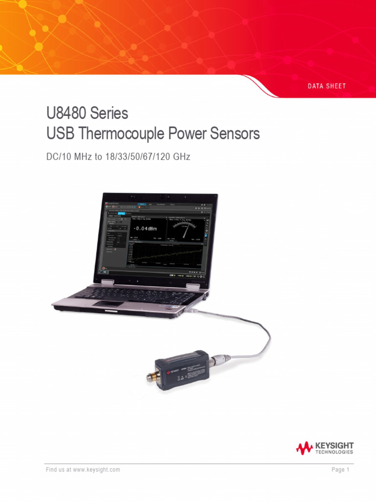 U8480 Series USB Thermocouple Sensors | PDF | Hertz | Usb