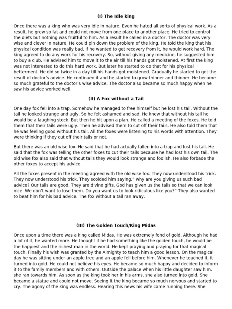 Timeless Fables with Moral Lessons | PDF
