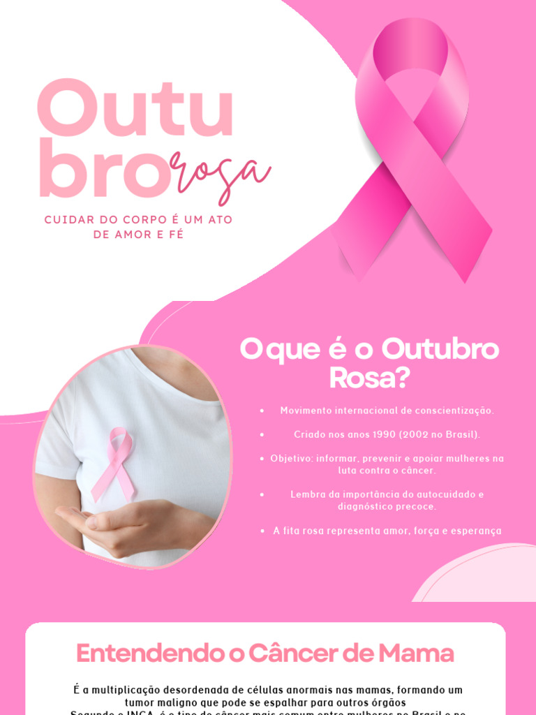 Apresentação Outubro Rosa Moderno PDF | PDF | Câncer | Câncer de mama