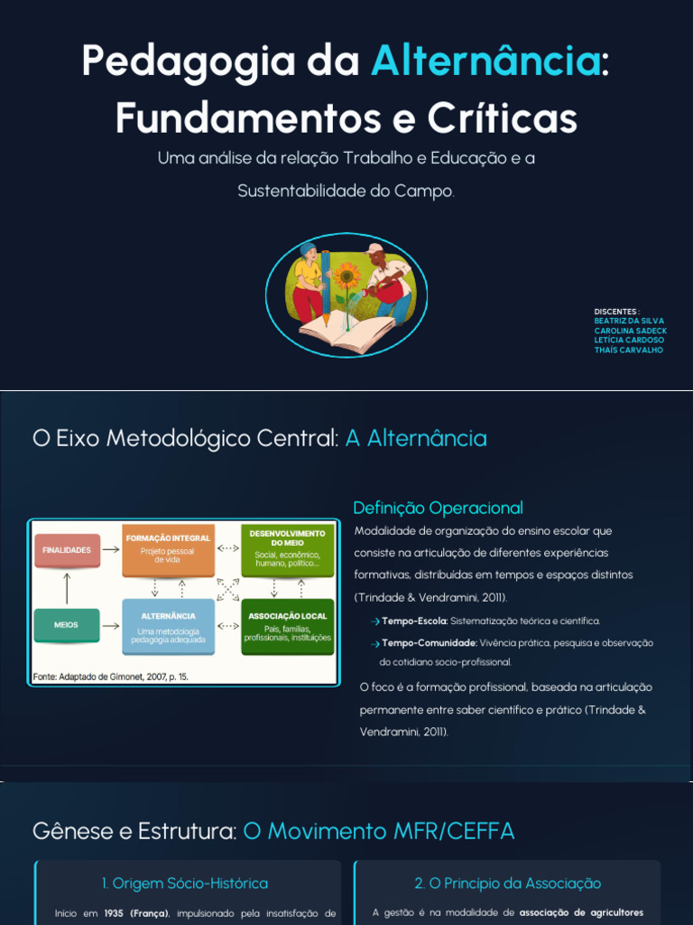 Pedagogia da Alternância e Sustentabilidade | PDF | Pedagogia ...