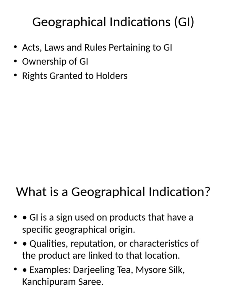 Understanding Geographical Indications in India | PDF | Intellectual ...