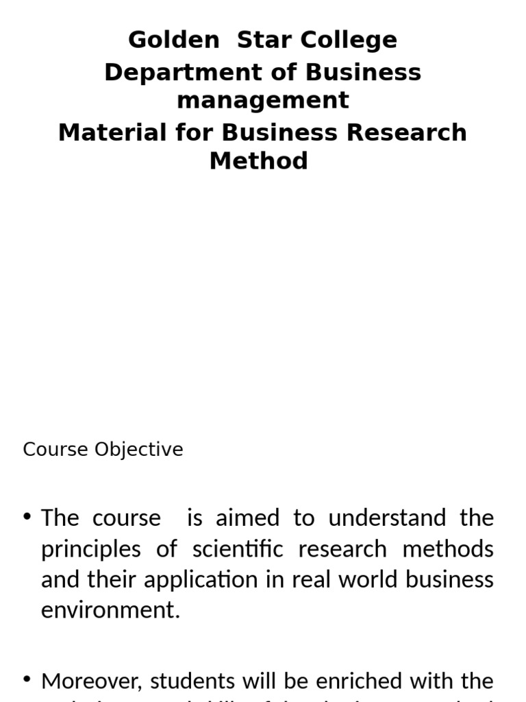 Business Research Methodology Guide | PDF | Sampling (Statistics ...