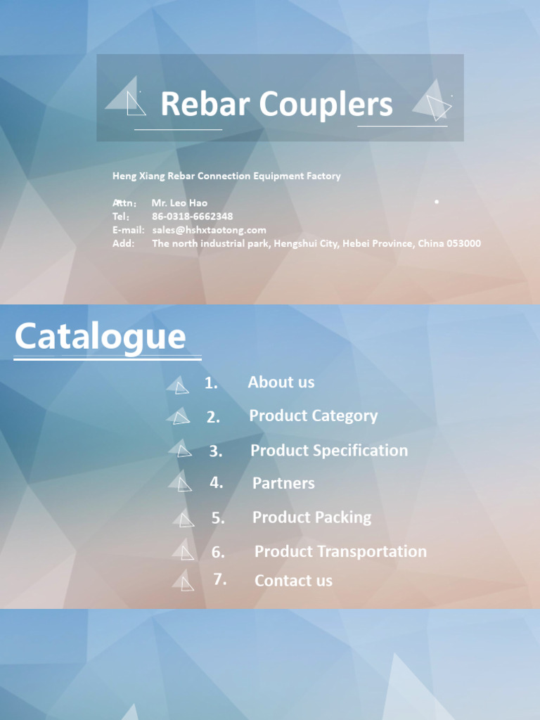 Rebar Couplers: Specifications & Solutions | PDF | Extrusion | Strength ...