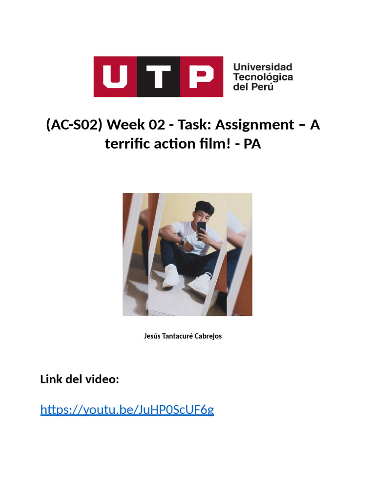 (AC-S02) Week 02 - Task Assignment - A Terrific Action Film! - PA | PDF