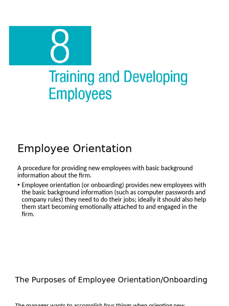 Employee Orientation and Training Guide | PDF | Employment | Learning