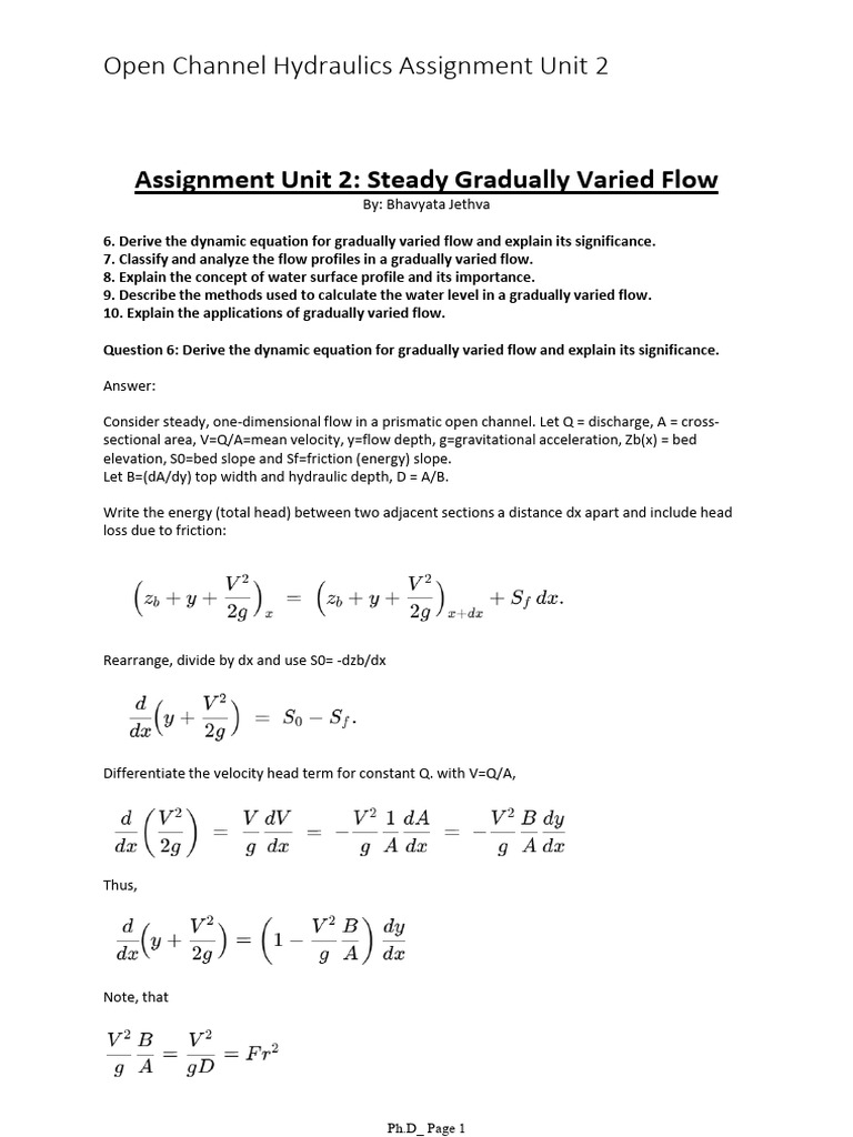 Gradually Varied Flow Analysis Techniques | PDF | Liquids | Fluid Mechanics