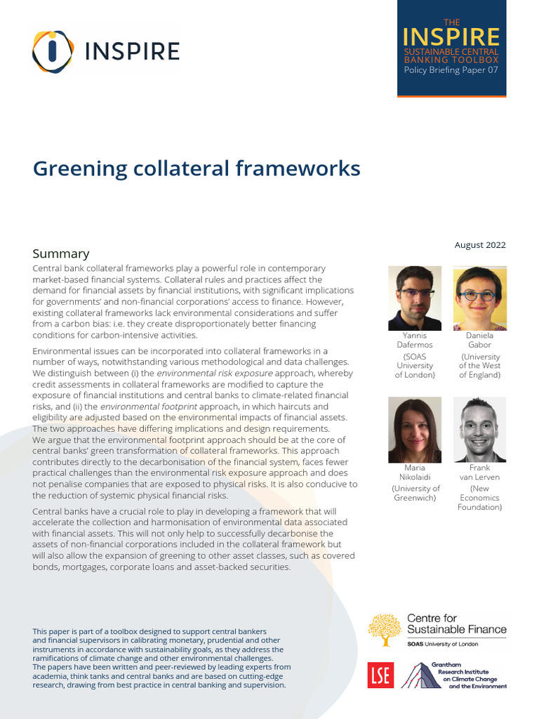 Greening Central Bank Collateral Frameworks | PDF | Central Banks | Risk