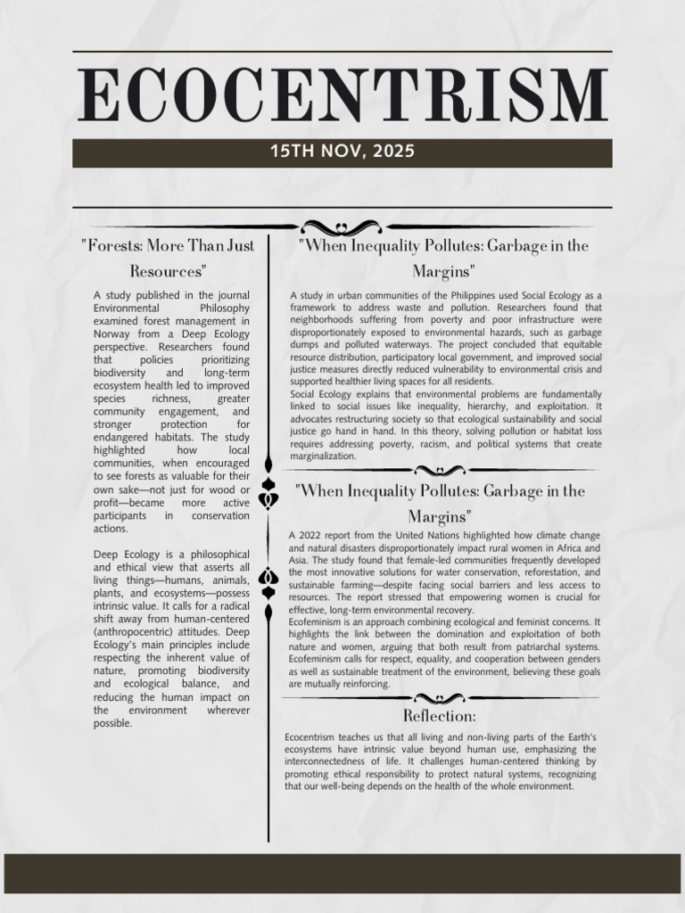 Ecocentrism | PDF | Sustainability | Ecology