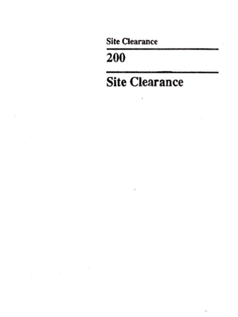 Site Clearance and Dismantling Guidelines | PDF | Road | Lumber