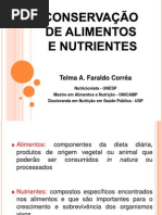 Conservação de alimentos e nutrientes