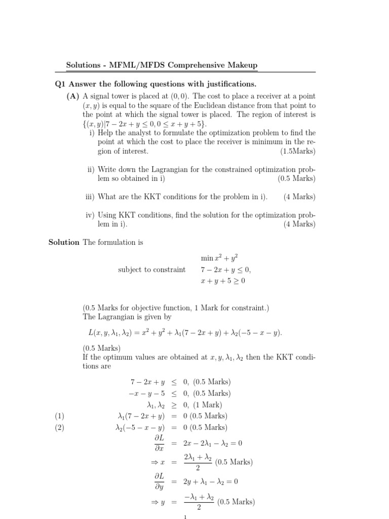 Optimization Problem with Lagrange Multipliers | PDF | Computational ...