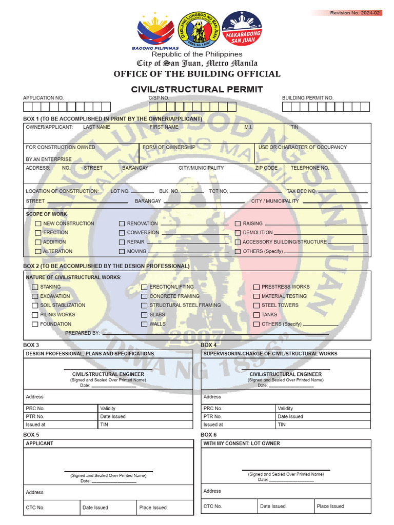 San Juan Civil/Structural Permit Application | PDF | Real Estate