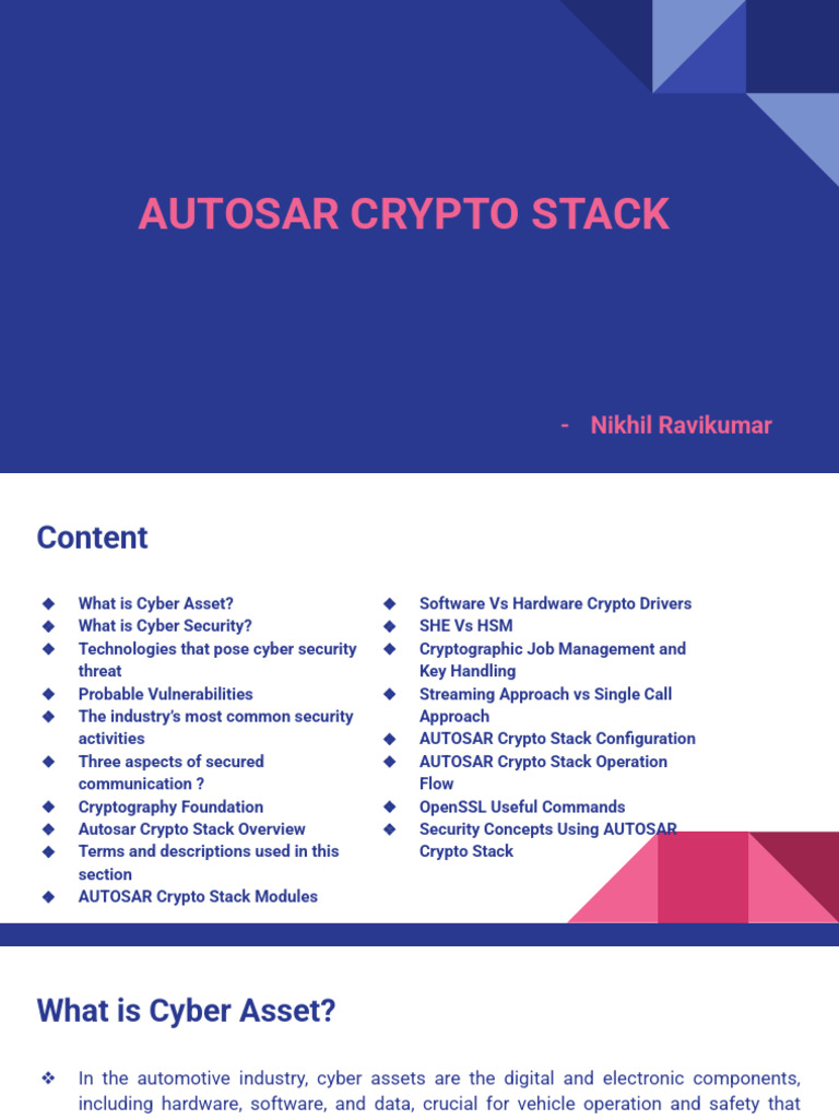 Complete Guide To Autosar Crypto Stack and Cybersecurity | PDF | Key ( Cryptography) | Public Key Certificate