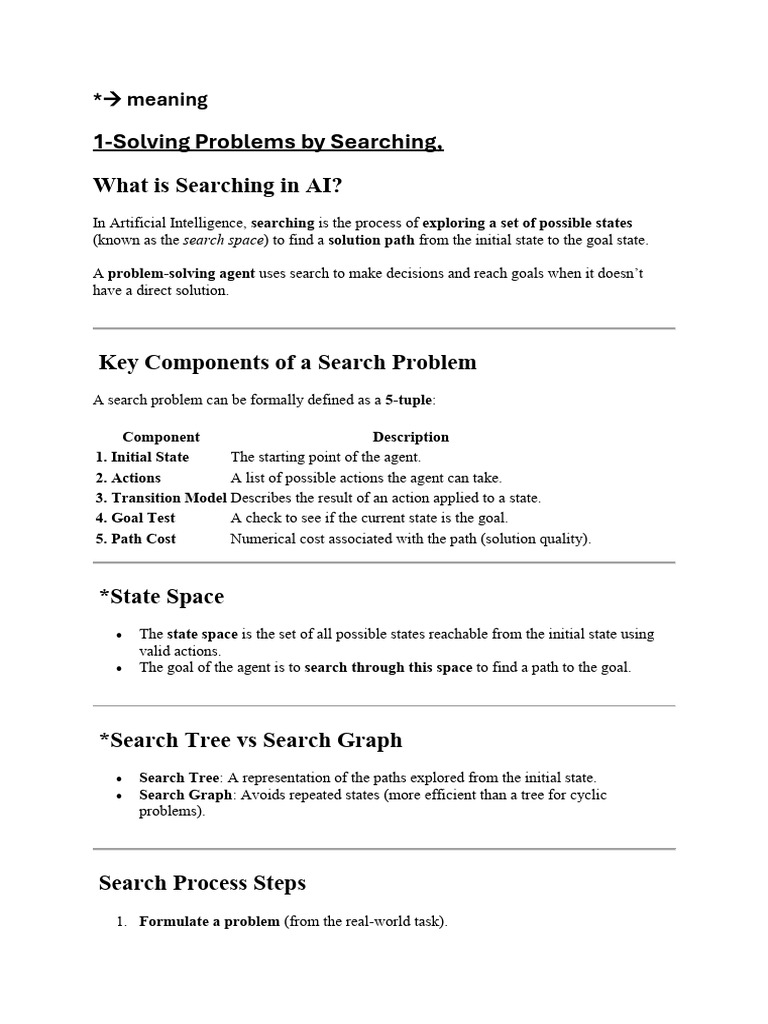 AI - U1 Notes | PDF | Applied Mathematics | Algorithms