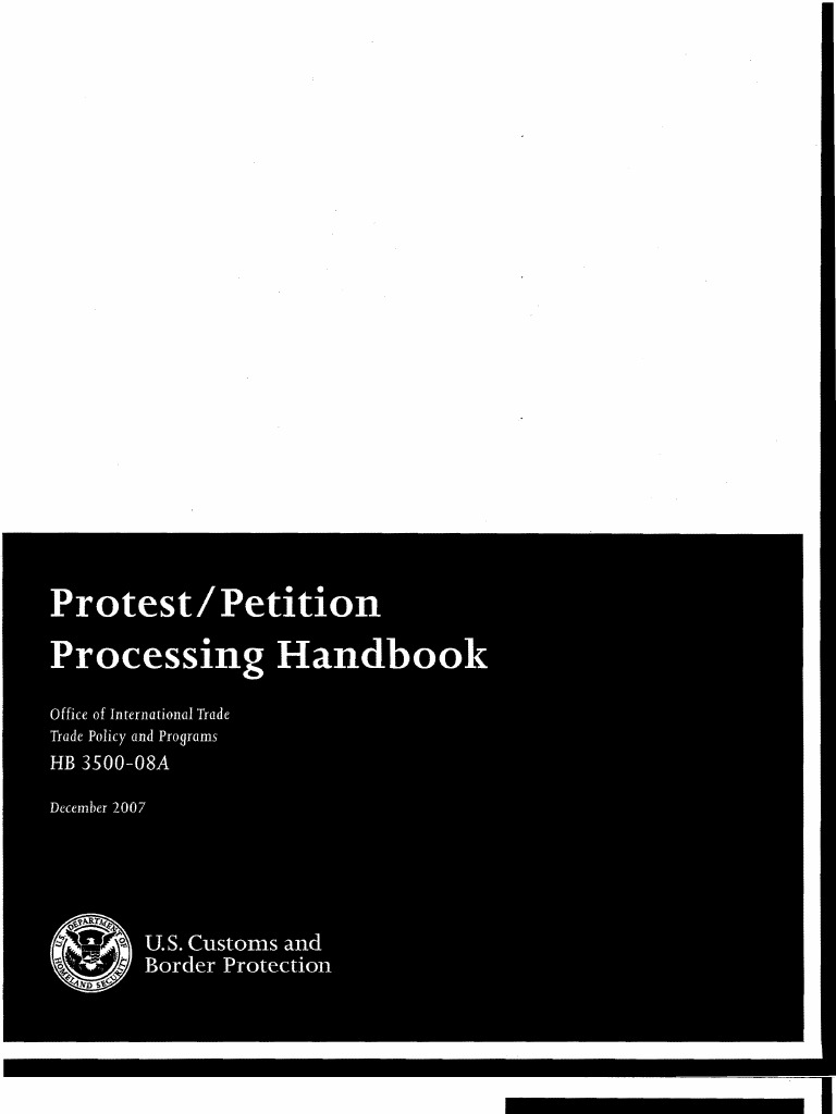 Updated CBP Protest Handbook | PDF | United States Code | U.S. Customs ...