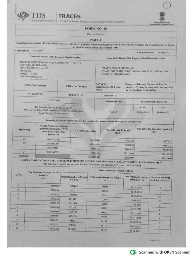 Form 16 2024-25 | PDF