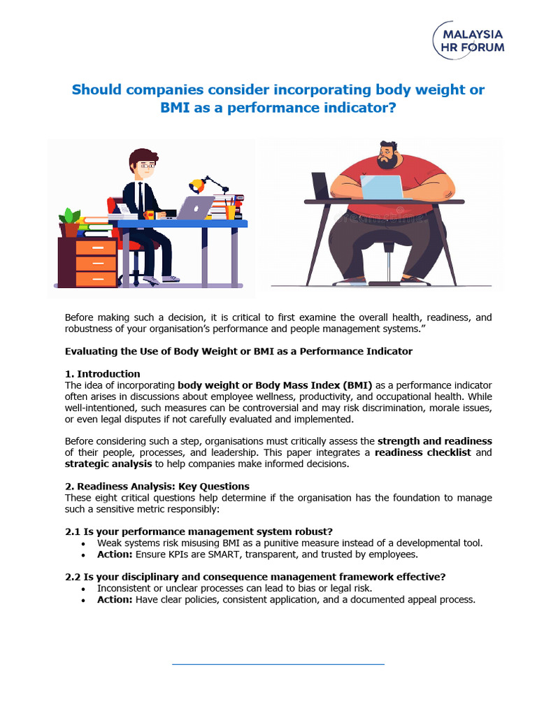 Should Companies Consider Incorporating Body Weight or BMI As A ...
